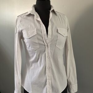 Love Tree White Button-Up Shirt